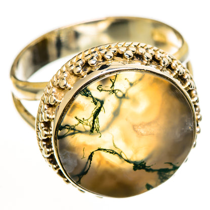 Green Moss Agate Rings handcrafted by Ana Silver Co - RING112596 - Photo 2