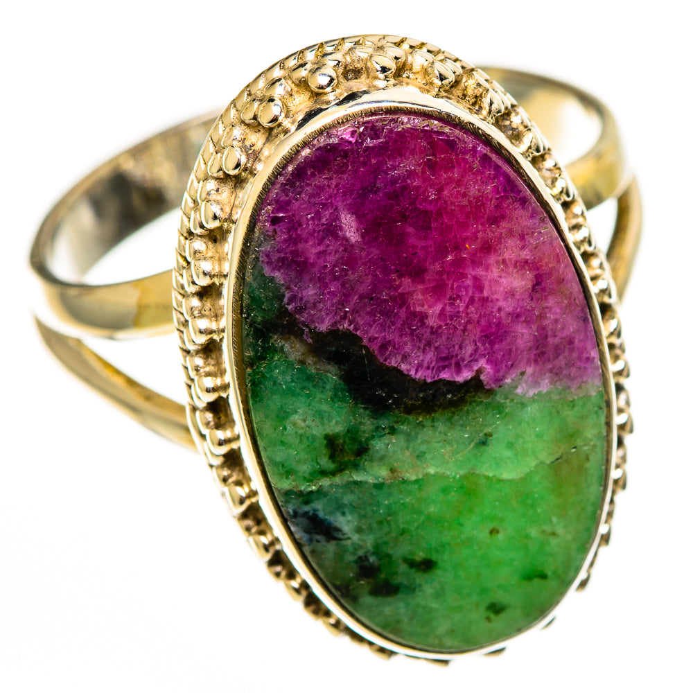 Ruby Zoisite Rings handcrafted by Ana Silver Co - RING112615 - Photo 2