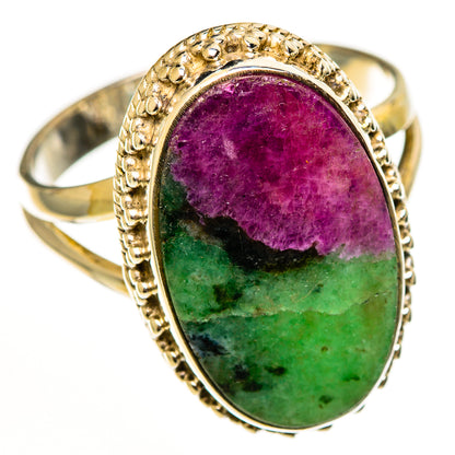 Ruby Zoisite Rings handcrafted by Ana Silver Co - RING112615 - Photo 2