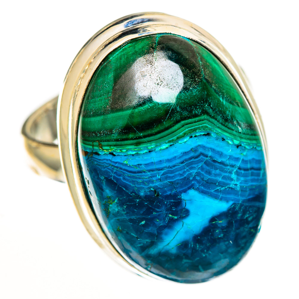 Malachite In Chrysocolla Rings handcrafted by Ana Silver Co - RING112618 - Photo 2