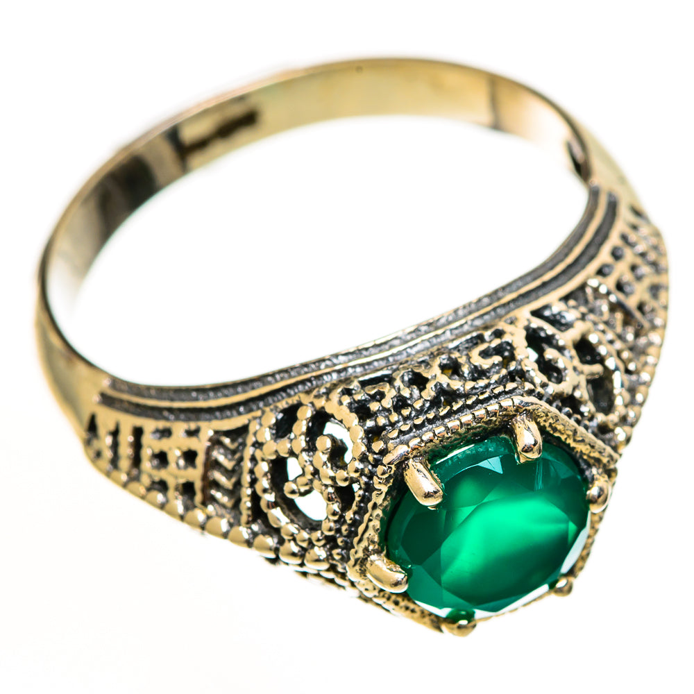 Green Onyx Rings handcrafted by Ana Silver Co - RING112626 - Photo 2