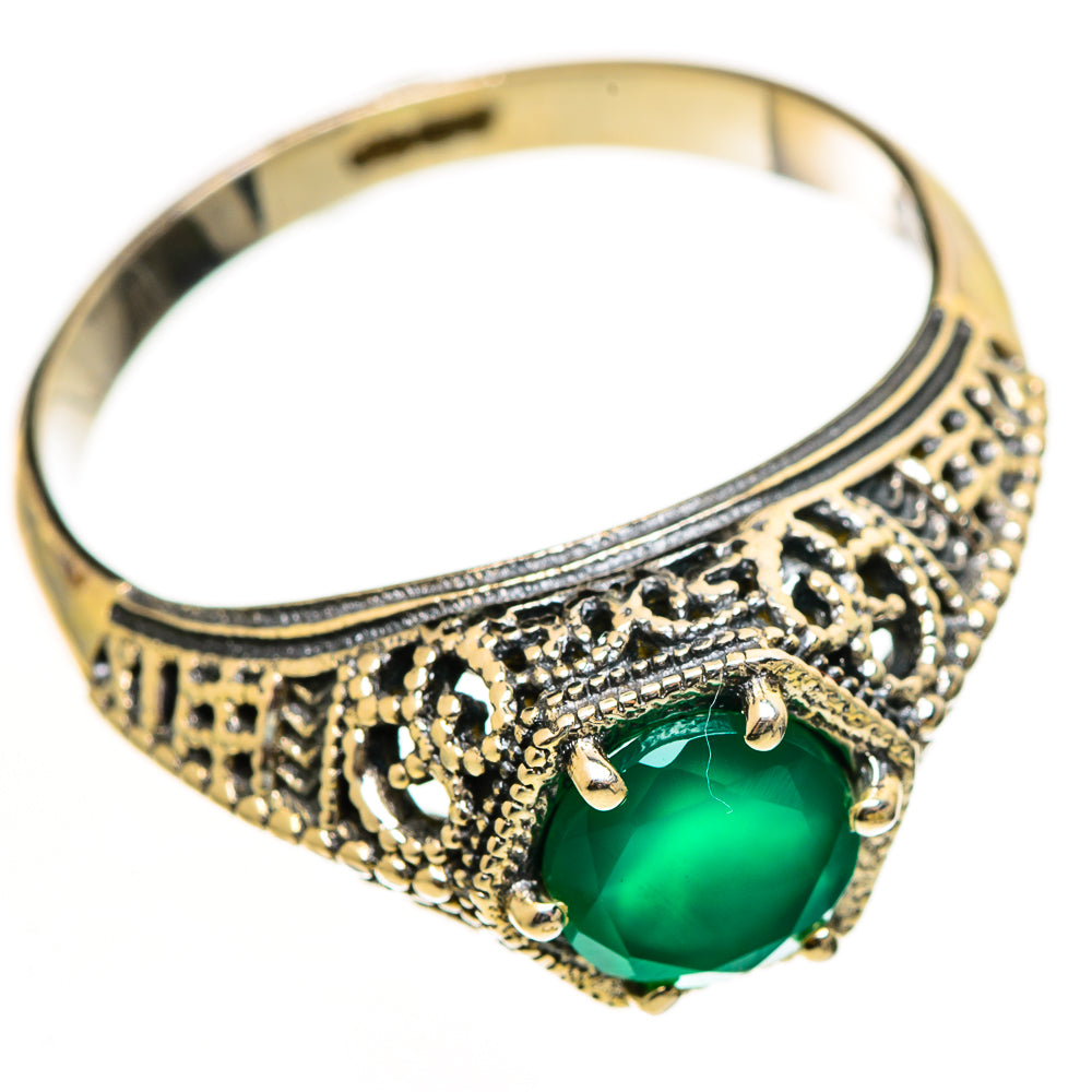 Green Onyx Rings handcrafted by Ana Silver Co - RING112661 - Photo 2