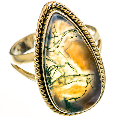 Green Moss Agate Rings handcrafted by Ana Silver Co - RING112662 - Photo 2