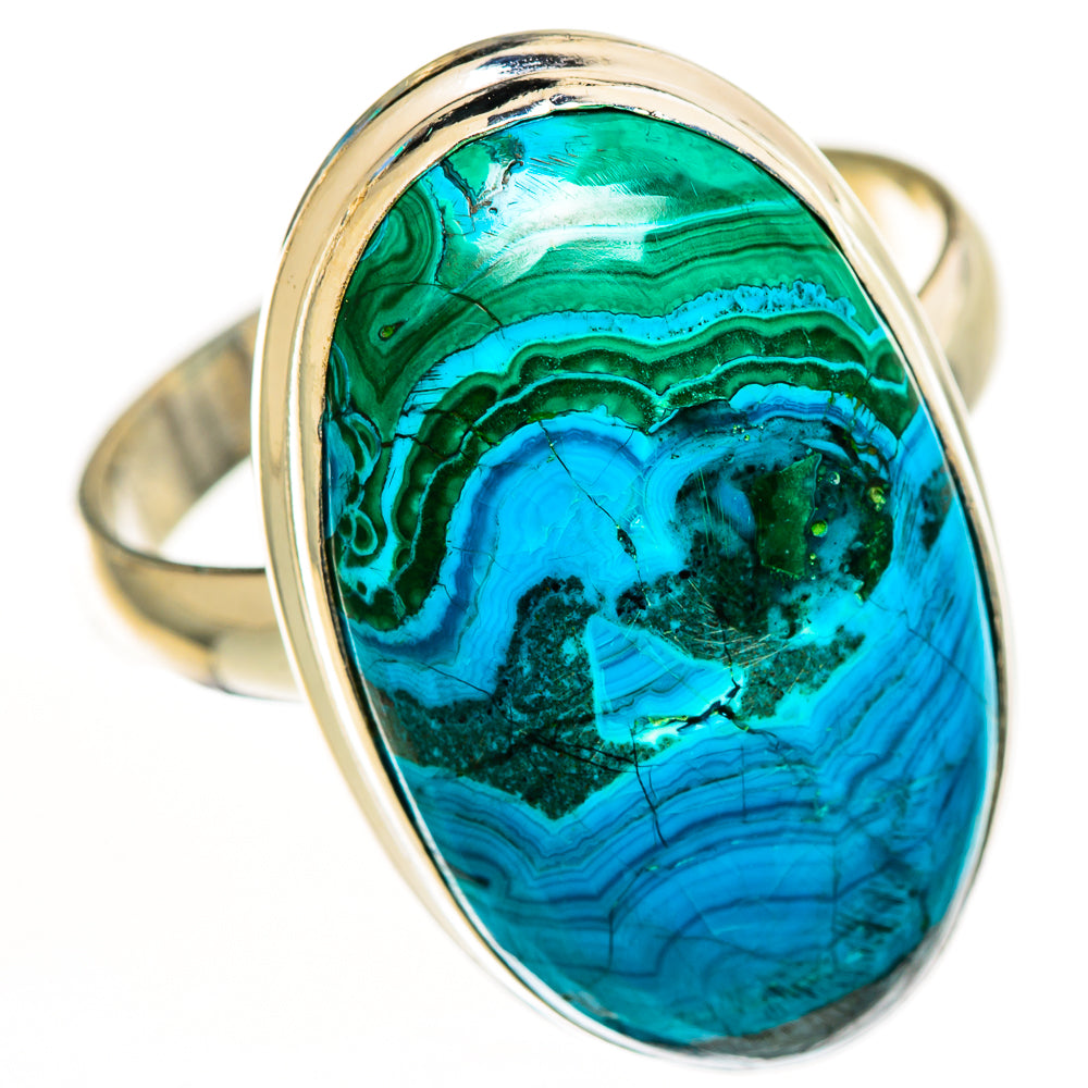 Malachite In Chrysocolla Rings handcrafted by Ana Silver Co - RING112681 - Photo 2
