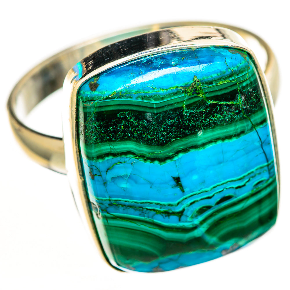 Malachite In Chrysocolla Rings handcrafted by Ana Silver Co - RING112682 - Photo 2
