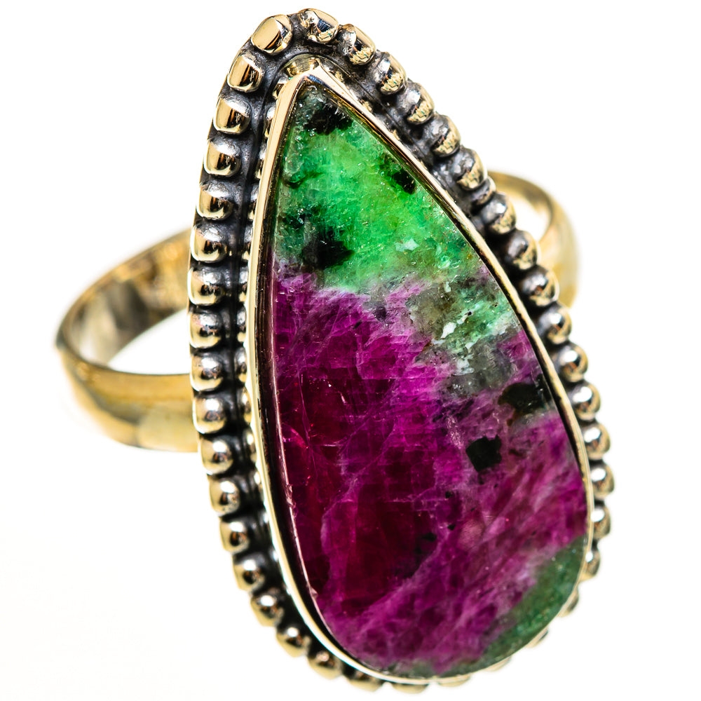 Ruby Zoisite Rings handcrafted by Ana Silver Co - RING112685 - Photo 2