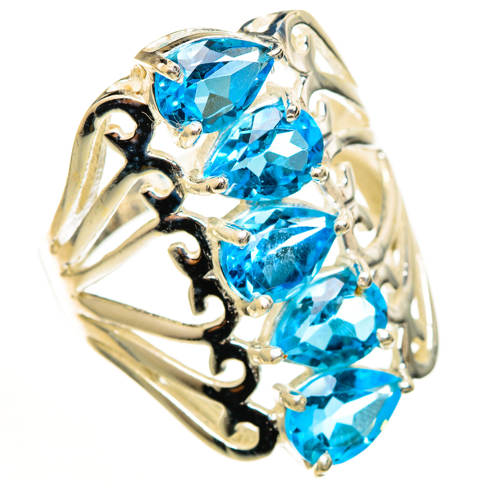 Blue Topaz Rings handcrafted by Ana Silver Co - RING112690 - Photo 2