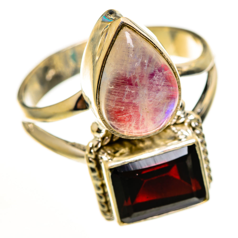 Pink Moonstone Rings handcrafted by Ana Silver Co - RING112717 - Photo 2