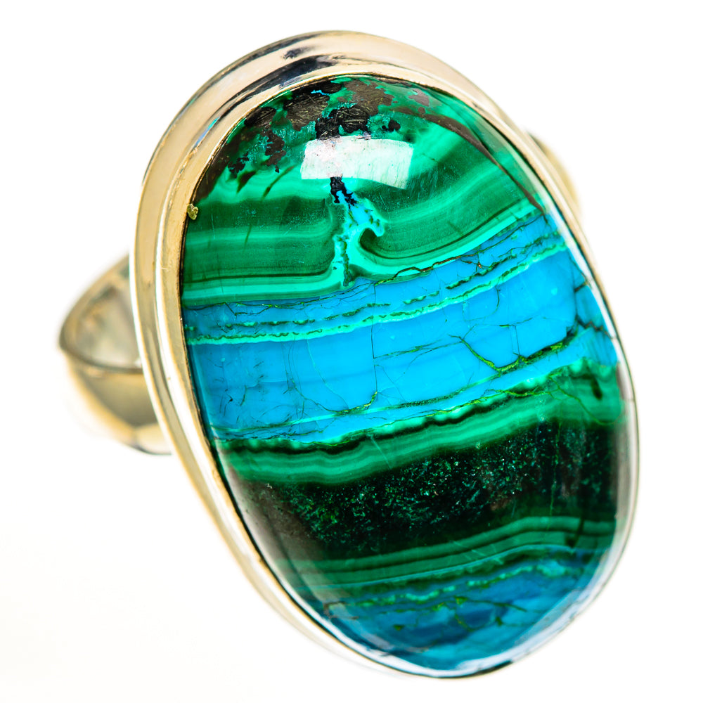 Malachite In Chrysocolla Rings handcrafted by Ana Silver Co - RING112718 - Photo 2