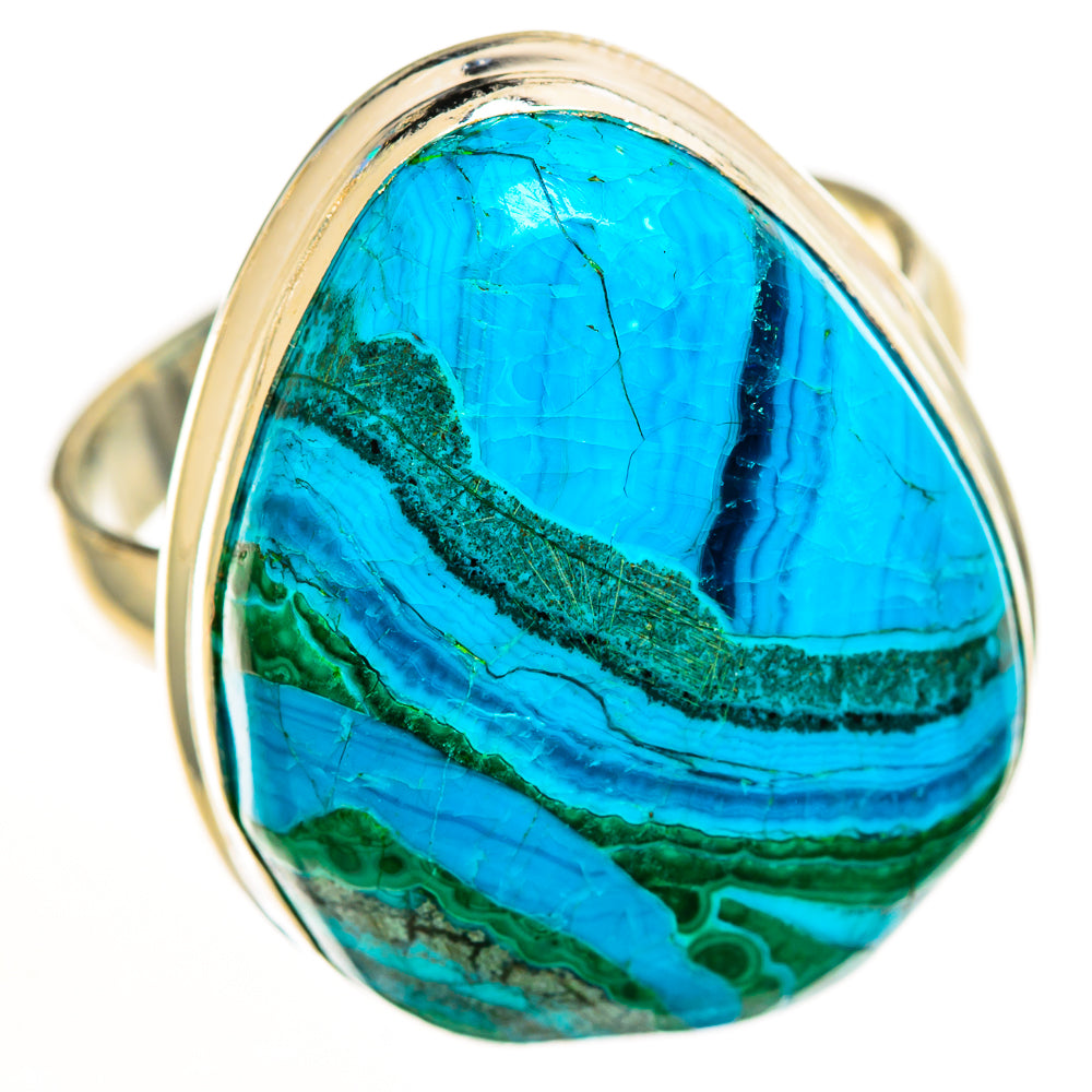 Malachite In Chrysocolla Rings handcrafted by Ana Silver Co - RING112724 - Photo 2