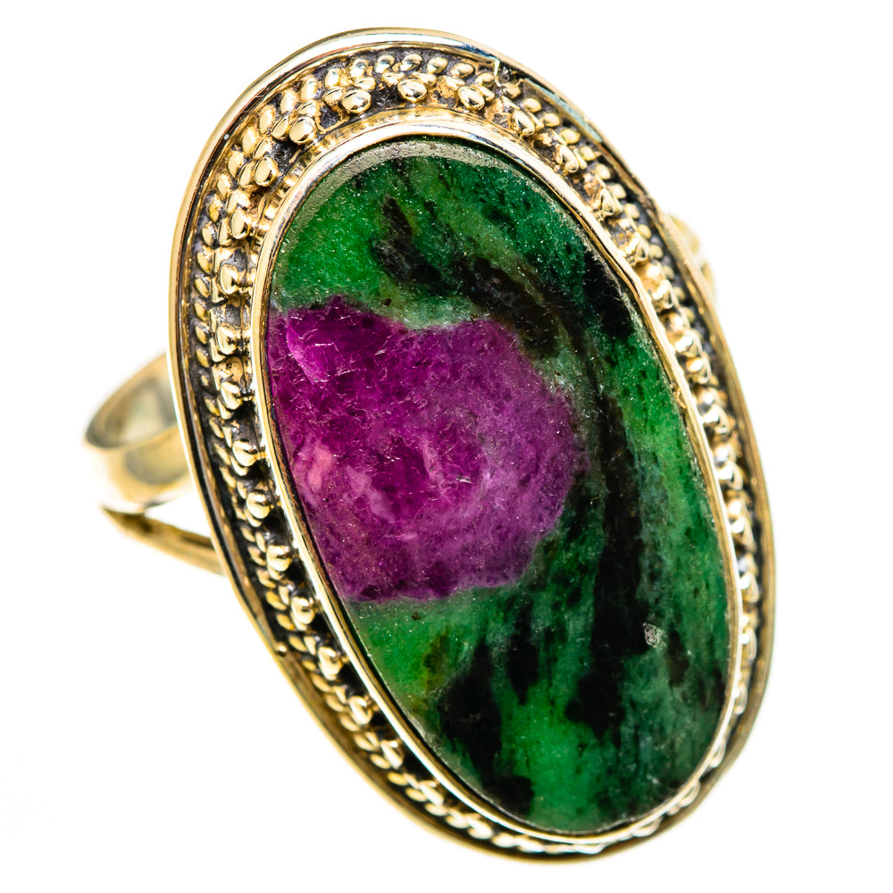 Ruby Zoisite Rings handcrafted by Ana Silver Co - RING112729 - Photo 2