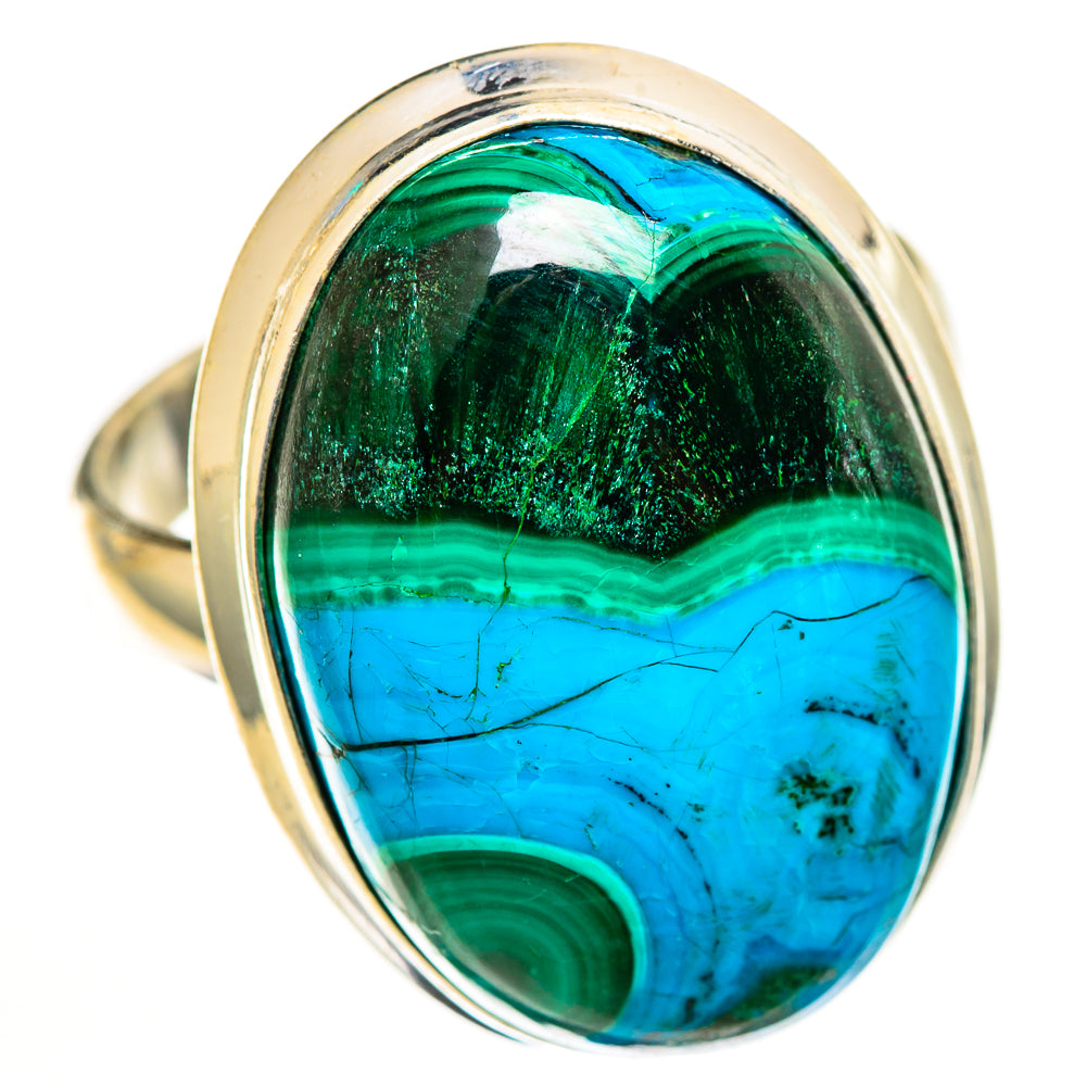 Malachite In Chrysocolla Rings handcrafted by Ana Silver Co - RING112748 - Photo 2