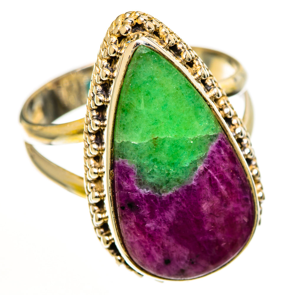 Ruby Zoisite Rings handcrafted by Ana Silver Co - RING112749 - Photo 2