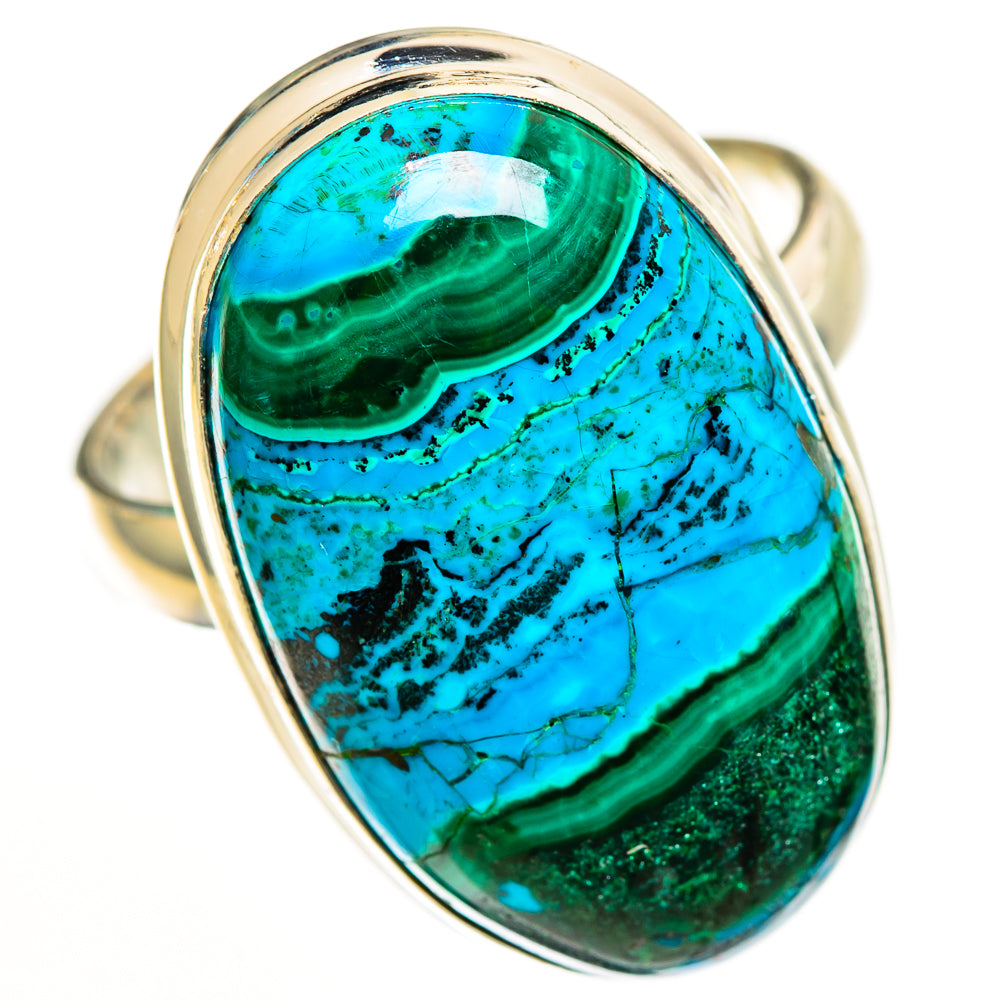 Malachite In Chrysocolla Rings handcrafted by Ana Silver Co - RING112750 - Photo 2