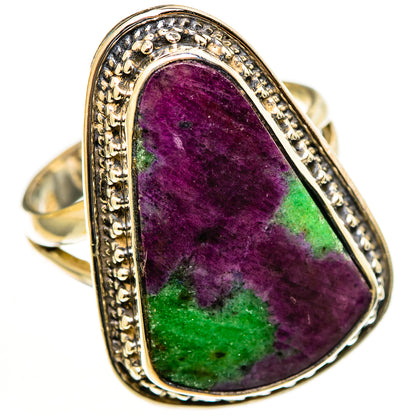 Ruby Zoisite Rings handcrafted by Ana Silver Co - RING112752 - Photo 2