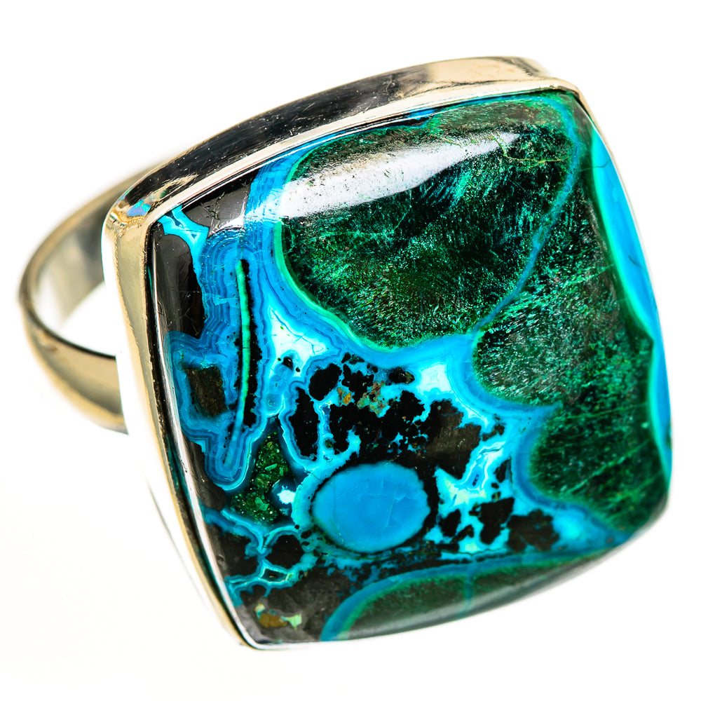 Malachite In Chrysocolla Rings handcrafted by Ana Silver Co - RING112795 - Photo 2