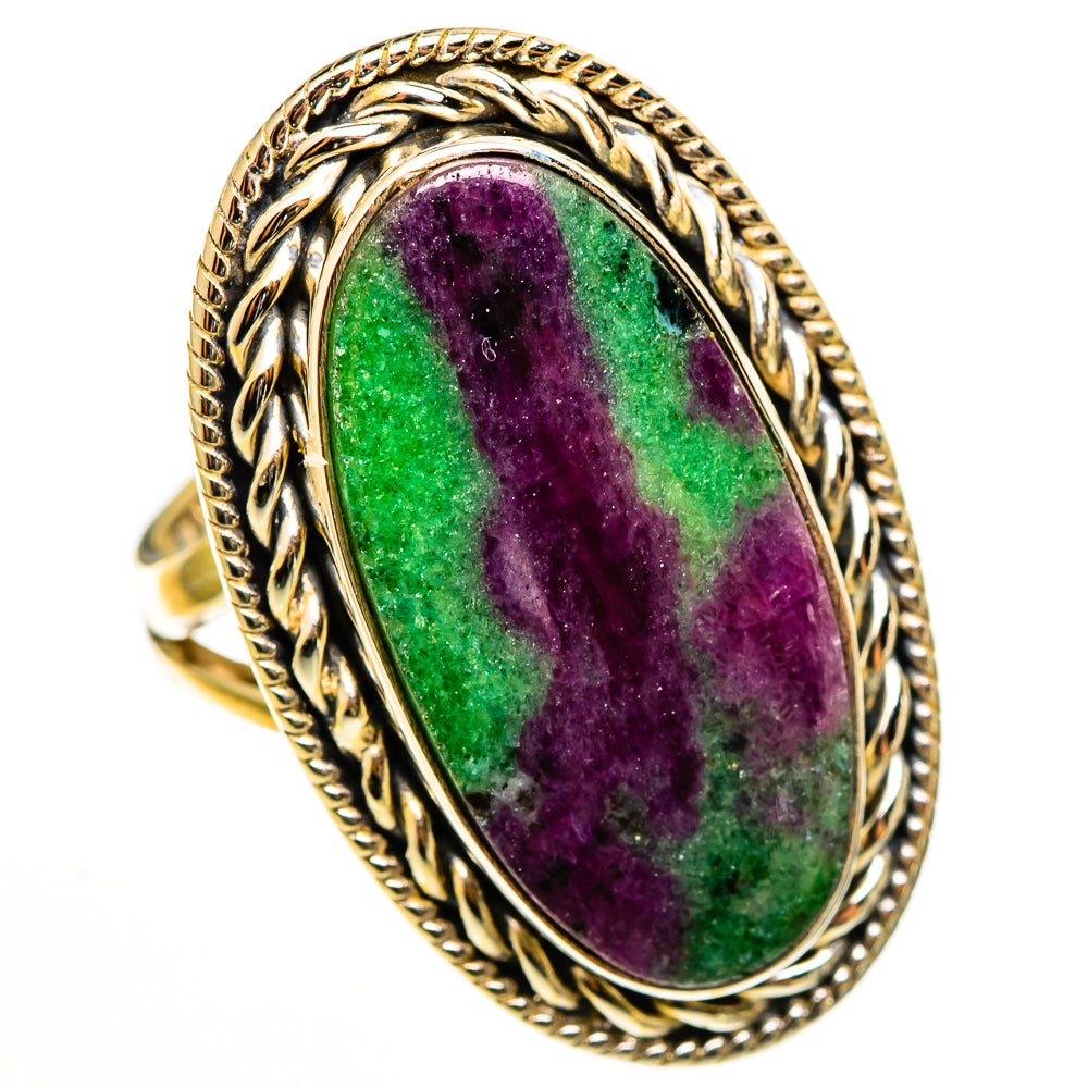 Ruby Zoisite Rings handcrafted by Ana Silver Co - RING112796 - Photo 2