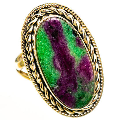 Ruby Zoisite Rings handcrafted by Ana Silver Co - RING112796 - Photo 2
