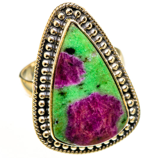 Ruby Zoisite Rings handcrafted by Ana Silver Co - RING112799 - Photo 2