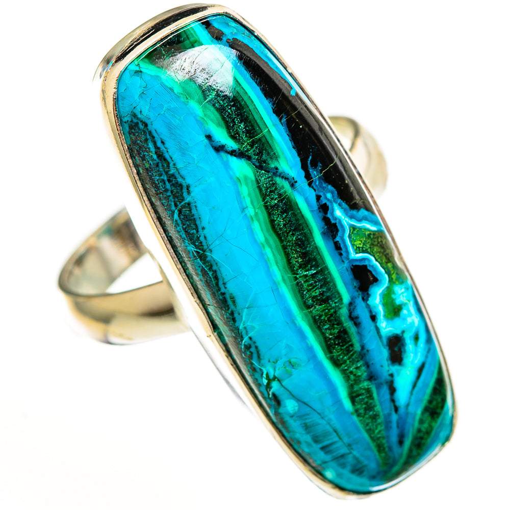 Malachite In Chrysocolla Rings handcrafted by Ana Silver Co - RING112800 - Photo 2