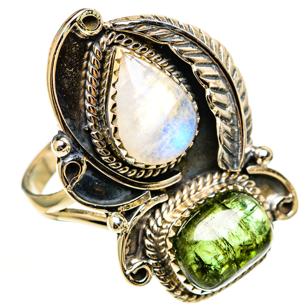Rainbow Moonstone Rings handcrafted by Ana Silver Co - RING112808 - Photo 2
