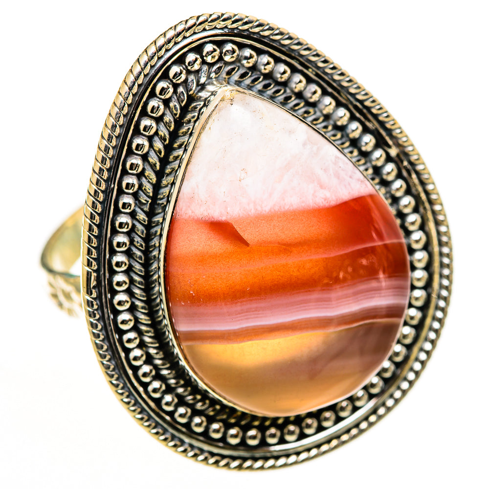 Red Botswana Agate Rings handcrafted by Ana Silver Co - RING112818 - Photo 2