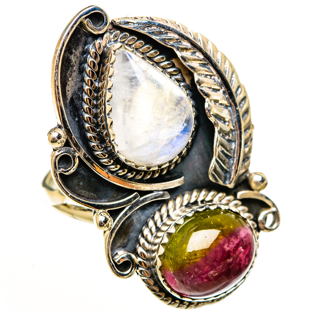 Rainbow Moonstone Rings handcrafted by Ana Silver Co - RING112831 - Photo 2