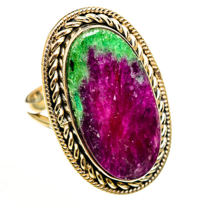 Ruby Zoisite Rings handcrafted by Ana Silver Co - RING112832 - Photo 2