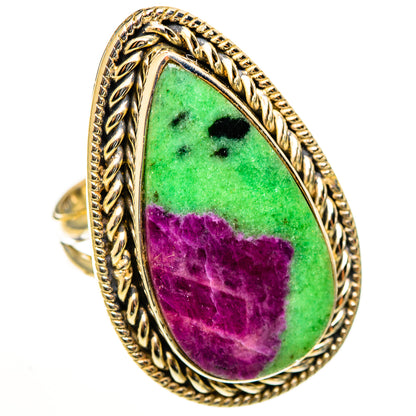 Ruby Zoisite Rings handcrafted by Ana Silver Co - RING112834 - Photo 2