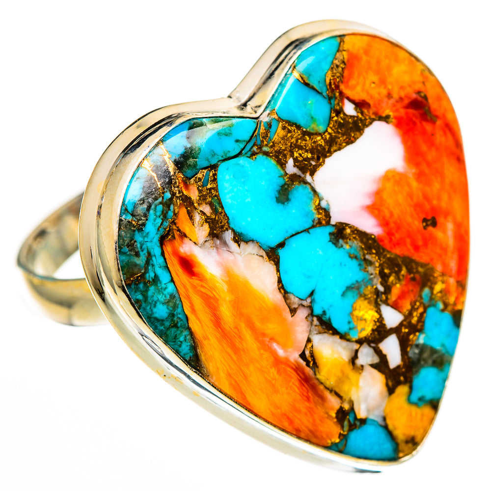 Spiny Oyster Turquoise Rings handcrafted by Ana Silver Co - RING112836 - Photo 2