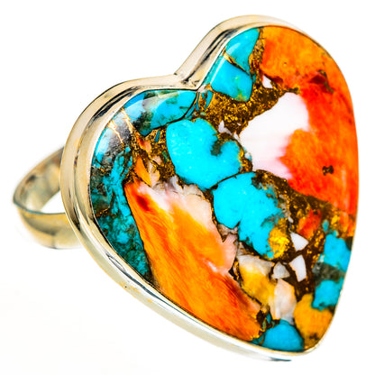 Spiny Oyster Turquoise Rings handcrafted by Ana Silver Co - RING112836 - Photo 2
