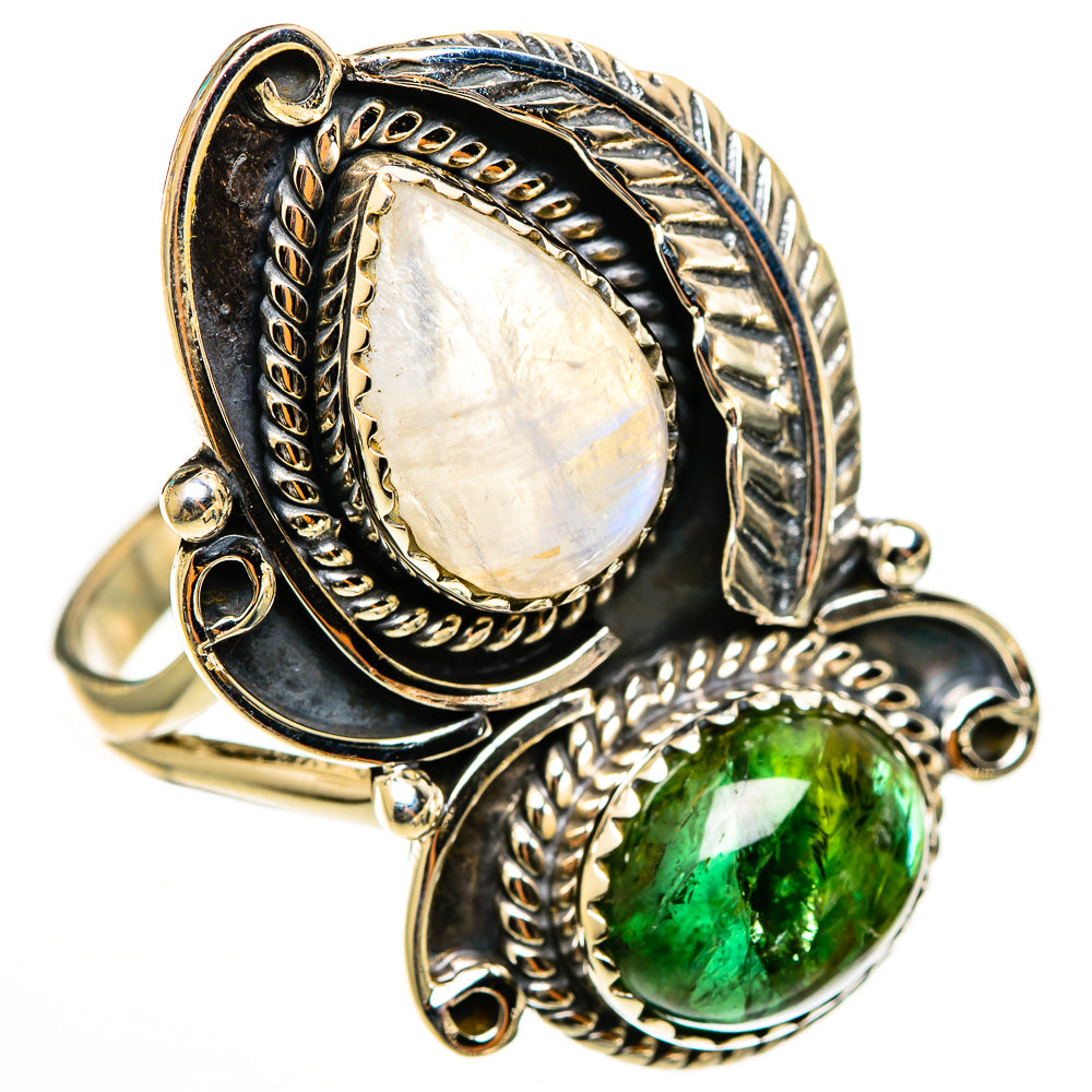 Rainbow Moonstone Rings handcrafted by Ana Silver Co - RING112843 - Photo 2