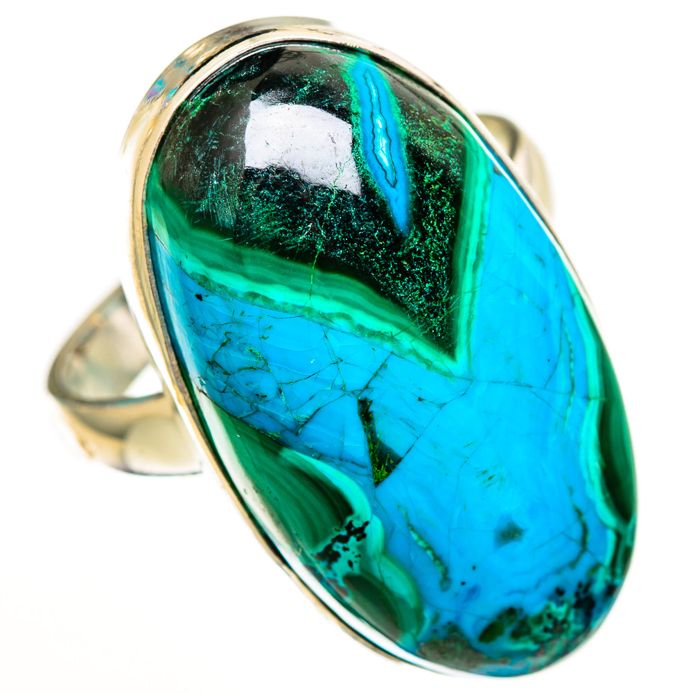 Malachite In Chrysocolla Rings handcrafted by Ana Silver Co - RING112869 - Photo 2