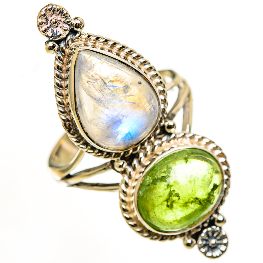 Rainbow Moonstone Rings handcrafted by Ana Silver Co - RING112877 - Photo 2