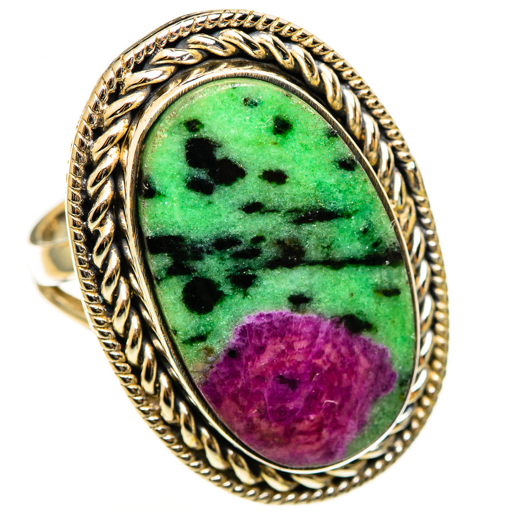 Ruby Zoisite Rings handcrafted by Ana Silver Co - RING112880 - Photo 2