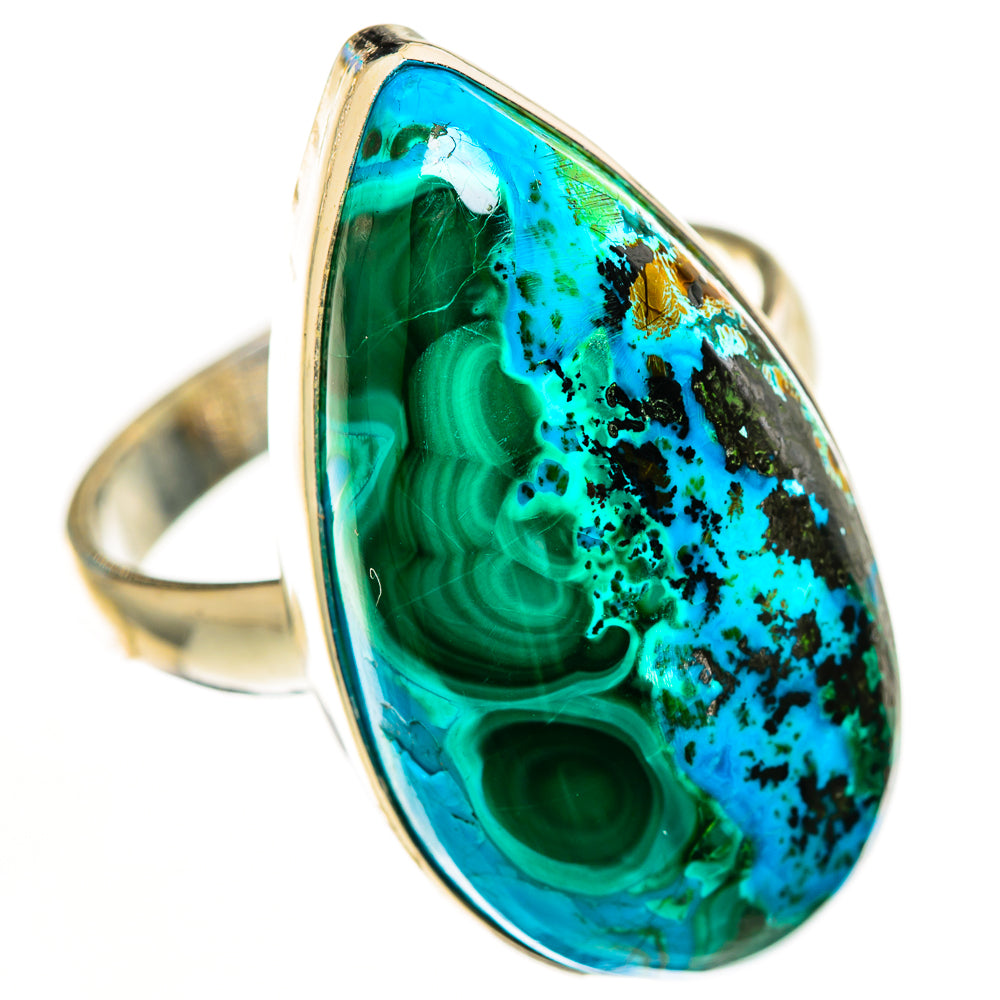 Malachite In Chrysocolla Rings handcrafted by Ana Silver Co - RING112900 - Photo 2
