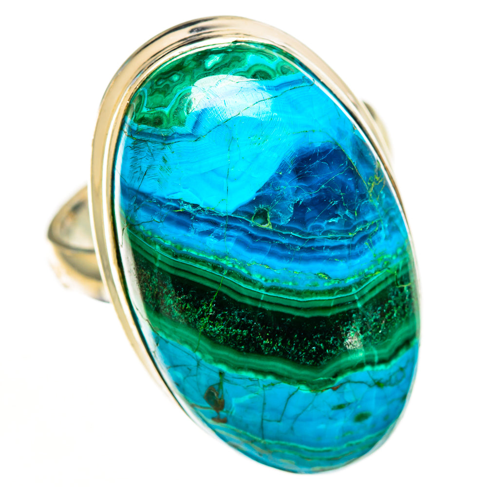 Malachite In Chrysocolla Rings handcrafted by Ana Silver Co - RING112901 - Photo 2