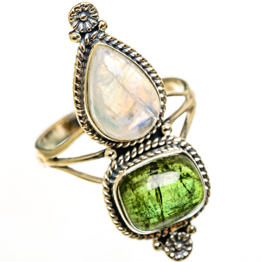 Rainbow Moonstone Rings handcrafted by Ana Silver Co - RING112906 - Photo 2