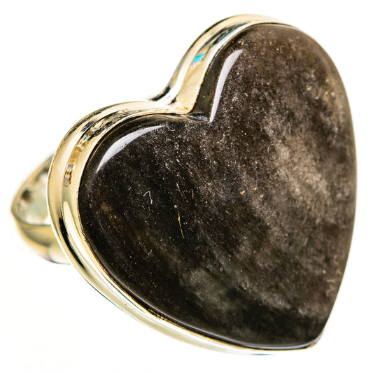 Gold Sheen Obsidian Rings handcrafted by Ana Silver Co - RING112914 - Photo 2