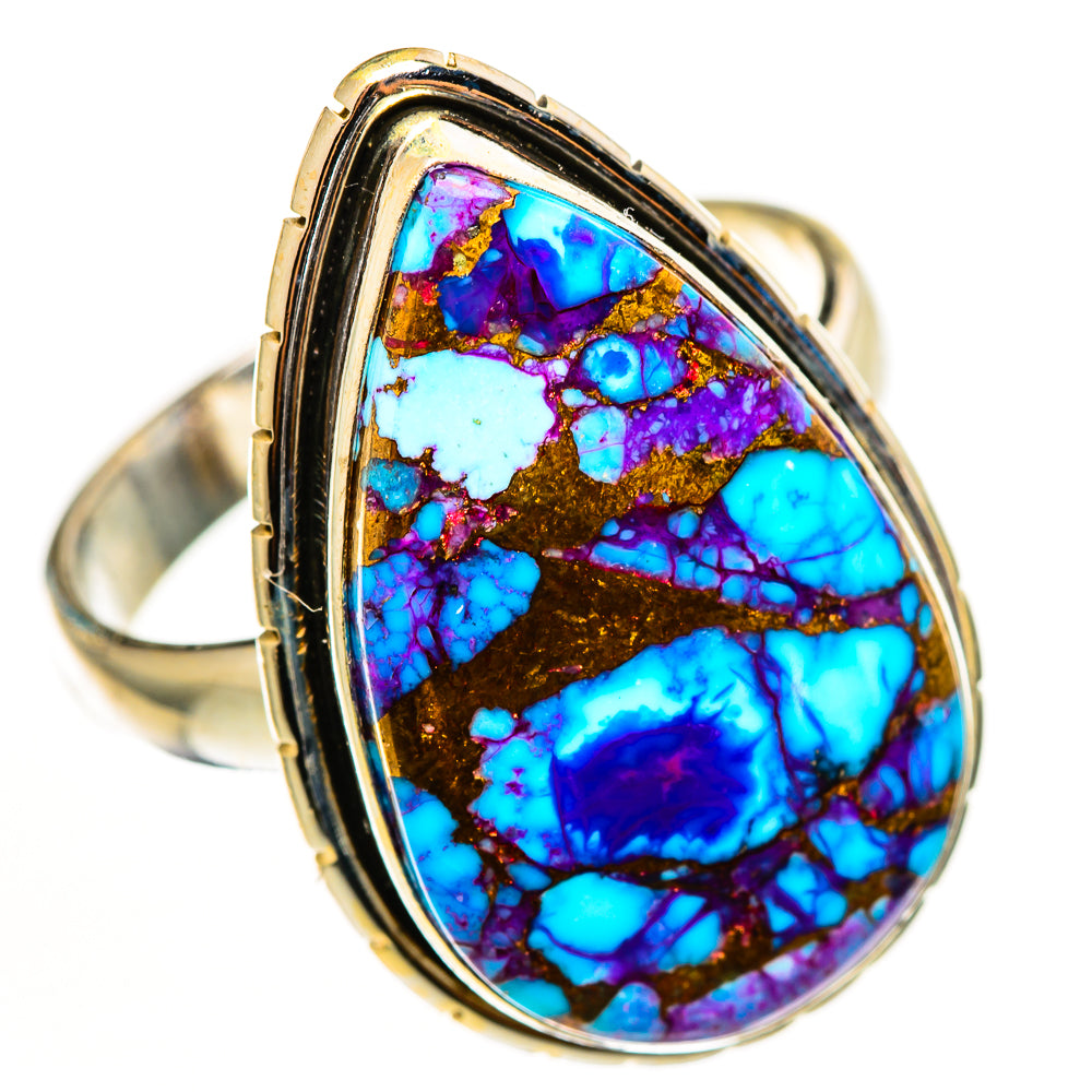 Purple Copper Composite Turquoise Rings handcrafted by Ana Silver Co - RING112919 - Photo 2