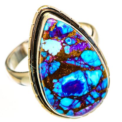 Purple Copper Composite Turquoise Rings handcrafted by Ana Silver Co - RING112919 - Photo 2