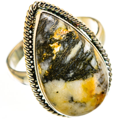 Pyrite Agate Rings handcrafted by Ana Silver Co - RING112923 - Photo 2