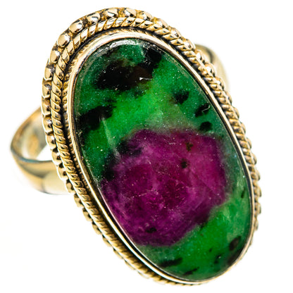 Ruby Zoisite Rings handcrafted by Ana Silver Co - RING112926 - Photo 2