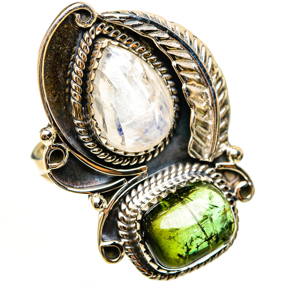 Rainbow Moonstone Rings handcrafted by Ana Silver Co - RING112934 - Photo 2