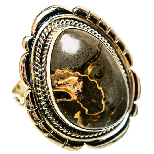 Turritella Agate Rings handcrafted by Ana Silver Co - RING112937 - Photo 2