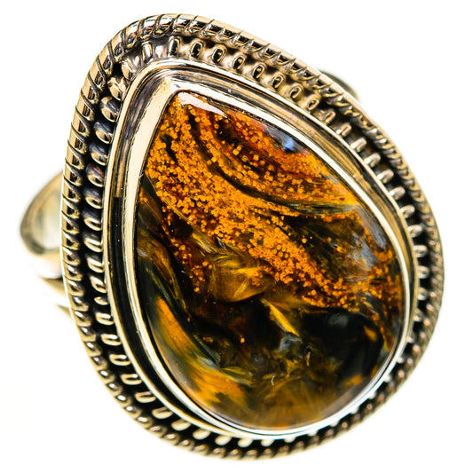 Golden Pietersite Rings handcrafted by Ana Silver Co - RING112939 - Photo 2