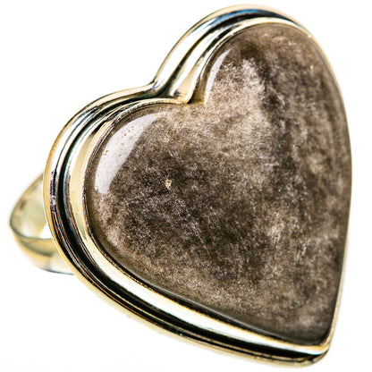 Gold Sheen Obsidian Rings handcrafted by Ana Silver Co - RING112940 - Photo 2
