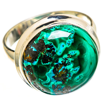 Malachite In Chrysocolla Rings handcrafted by Ana Silver Co - RING112958 - Photo 2