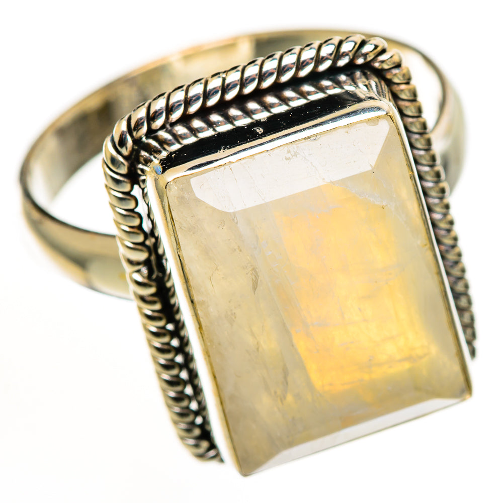 Rainbow Moonstone Rings handcrafted by Ana Silver Co - RING112975 - Photo 2