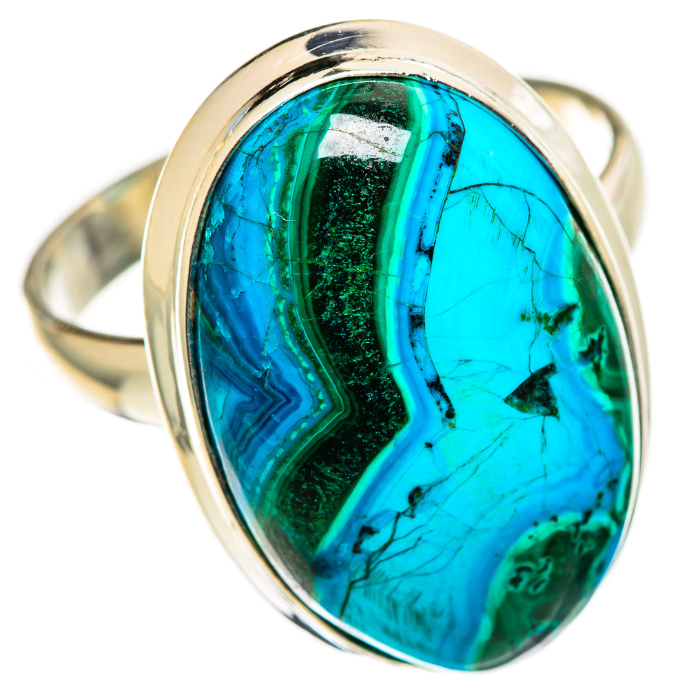 Malachite In Chrysocolla Rings handcrafted by Ana Silver Co - RING112977 - Photo 2